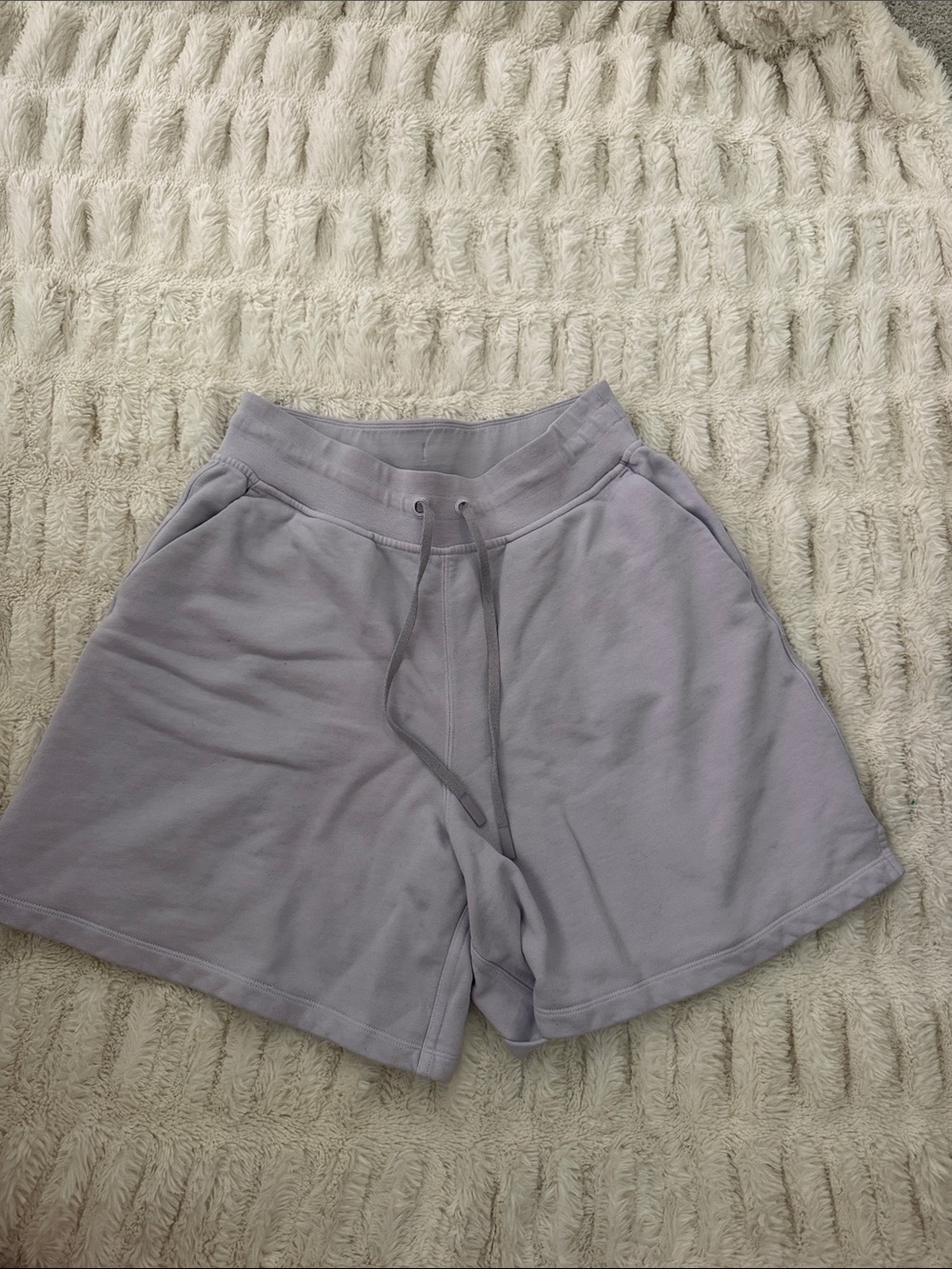 Women's Lavender Knit Drawstring Shorts